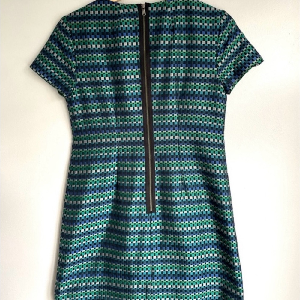Shoshanna Blue & Green Mini Dress Size 4 - Picture 4 of 5